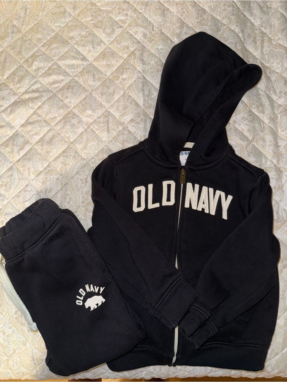 Old Navy Kids Black Hoodie & Sweatpants Matching Set